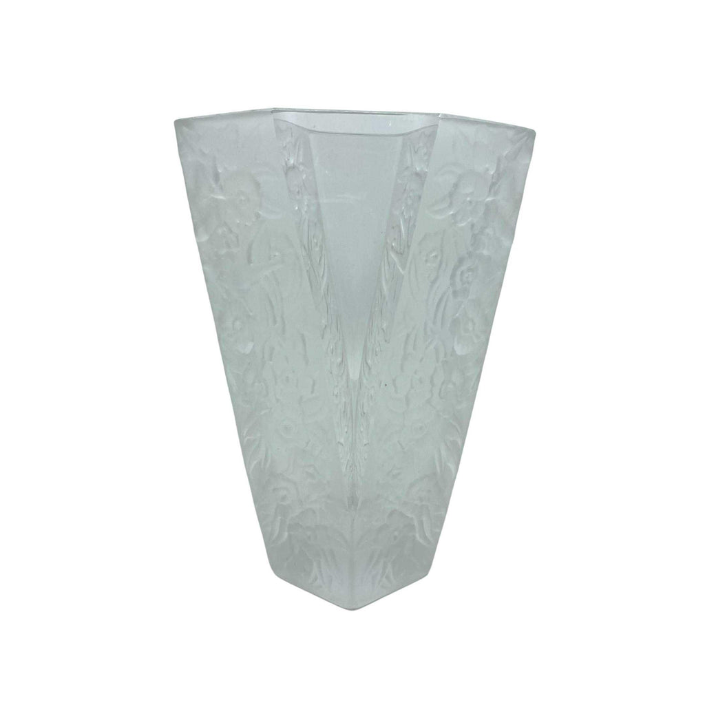 Christian Dior Frosted V-Shaped Vase - The Carriage House Interiors
