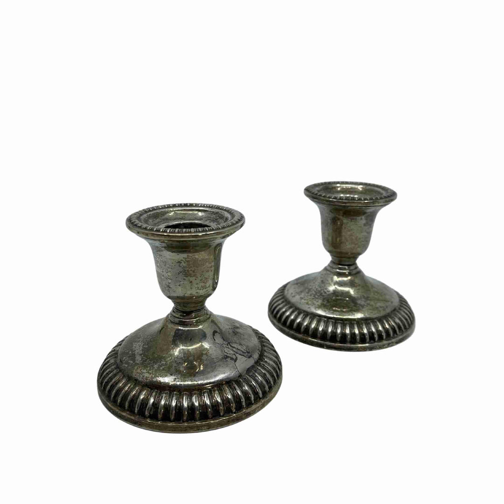 Sterling Silver Candle Holders - The Carriage House Interiors